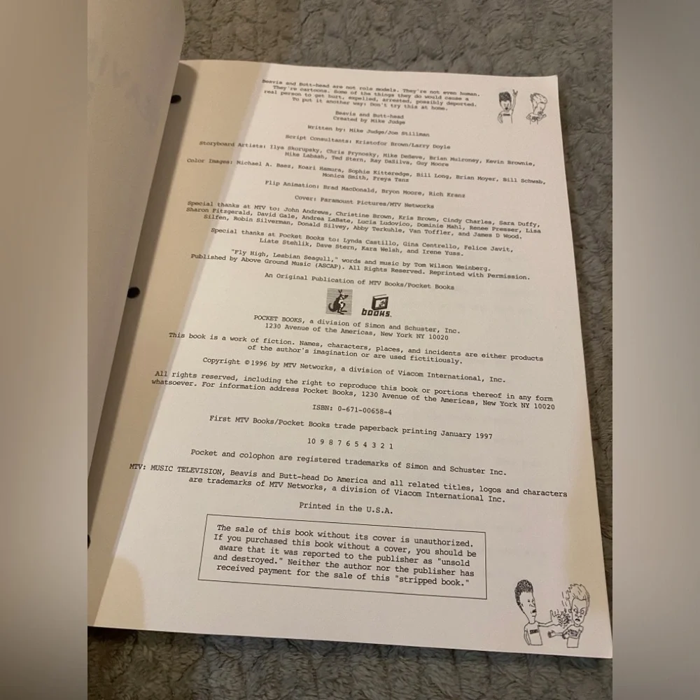 MTV's Beavis and Butt-Head Do America : The Official Script Book
